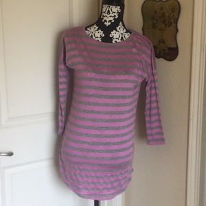 GRAY LILAC STRIPE CALIFORNIA TUNIC